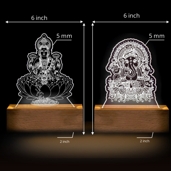 Lakshmi Ganesha Engraved Lamps