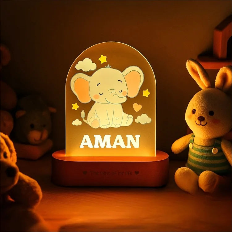 Birthday Gift for Kids – Personalized Elephant Night Lamp with Name