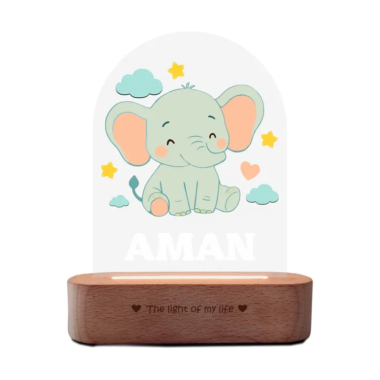 Birthday Gift for Kids – Personalized Elephant Night Lamp with Name