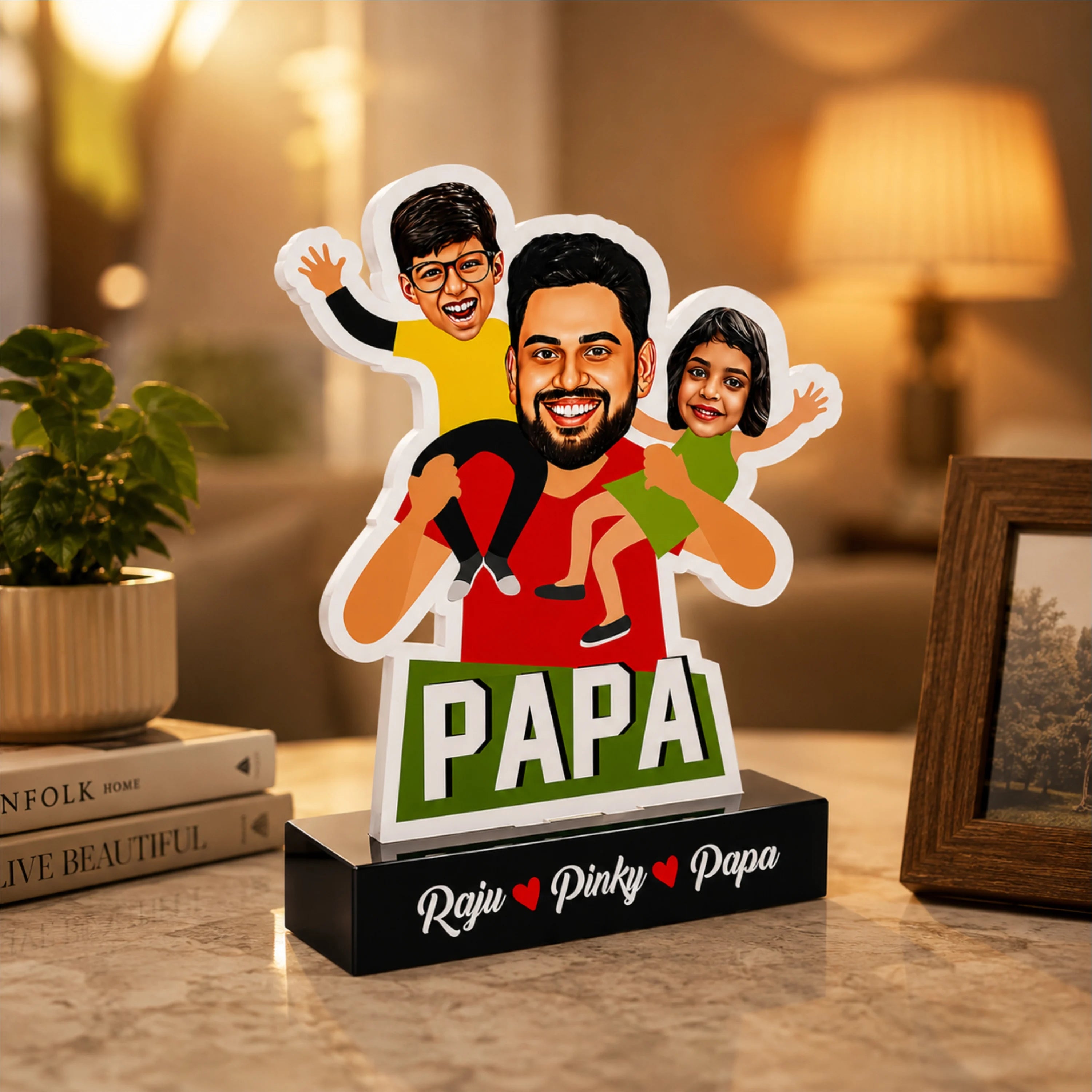 Dad's Shoulder Crew: Personalized Caricature Standee