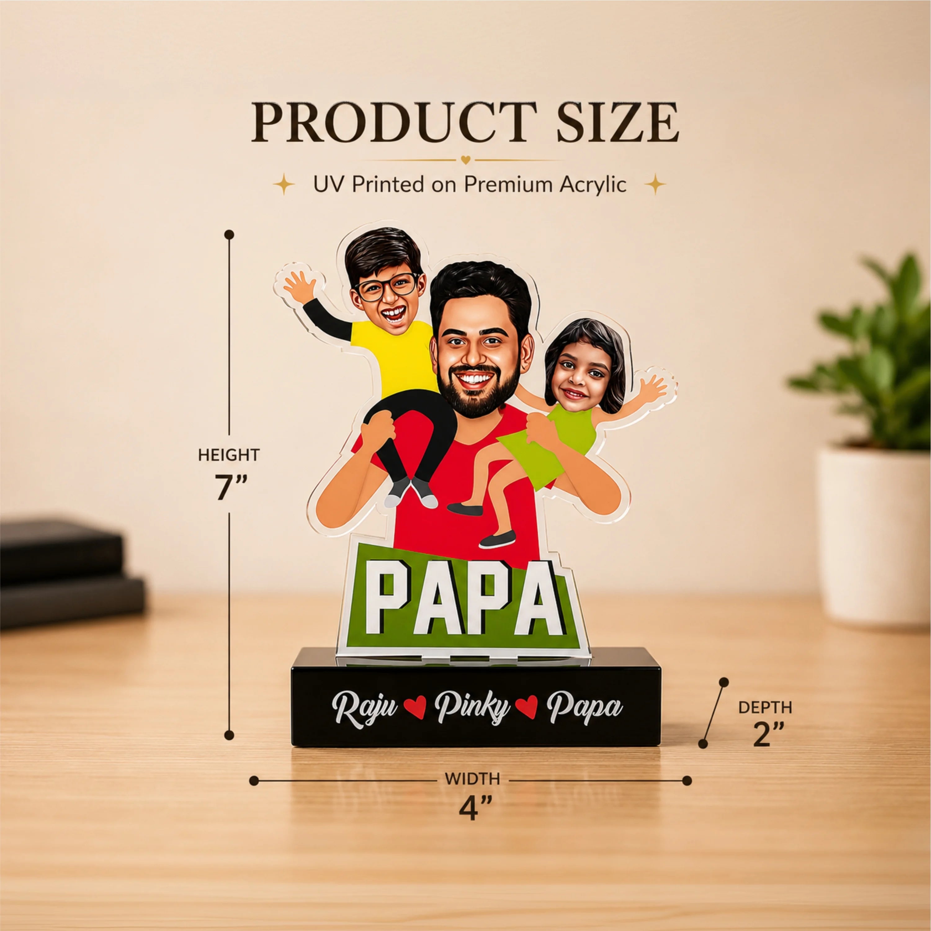 Dad's Shoulder Crew: Personalized Caricature Standee