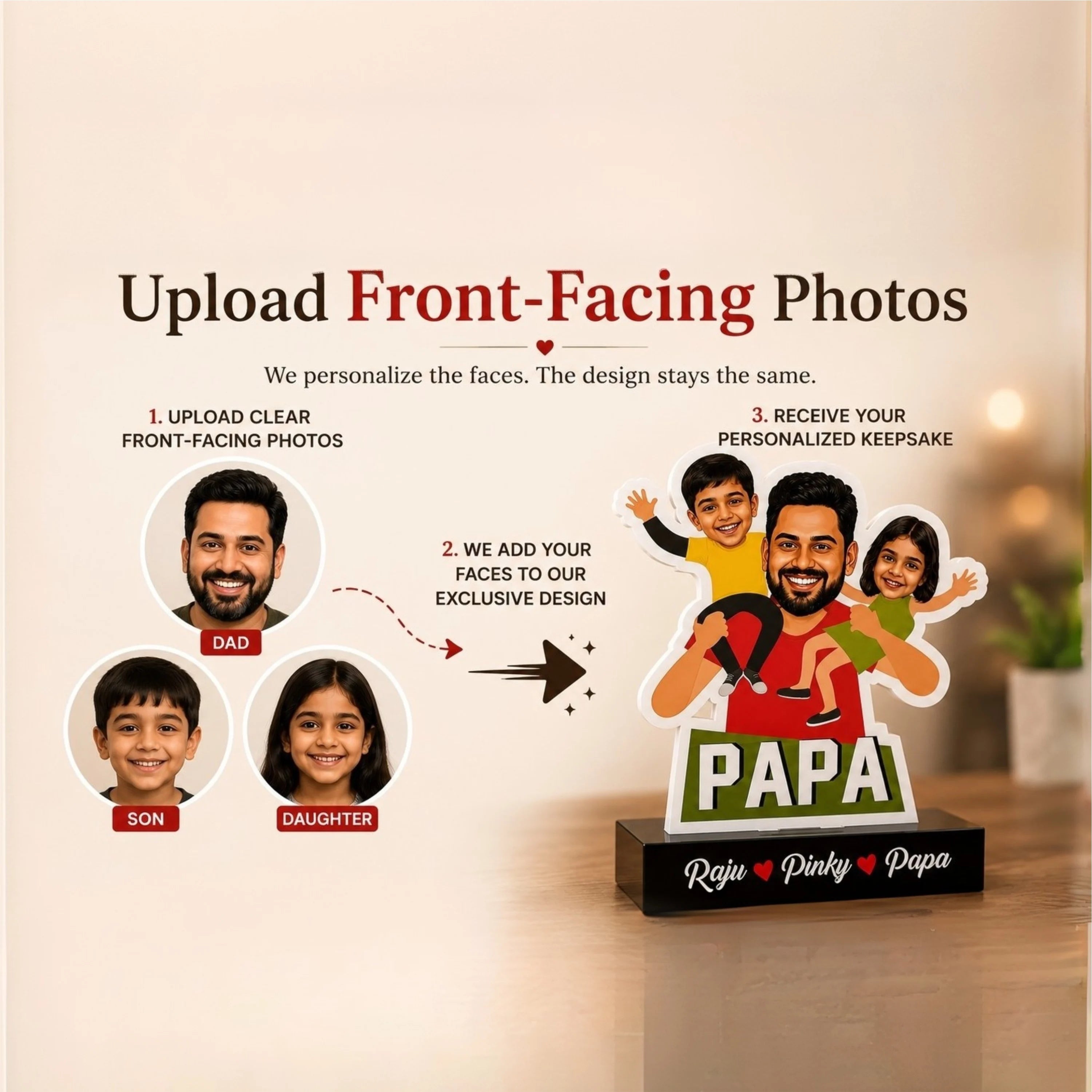 Dad's Shoulder Crew: Personalized Caricature Standee