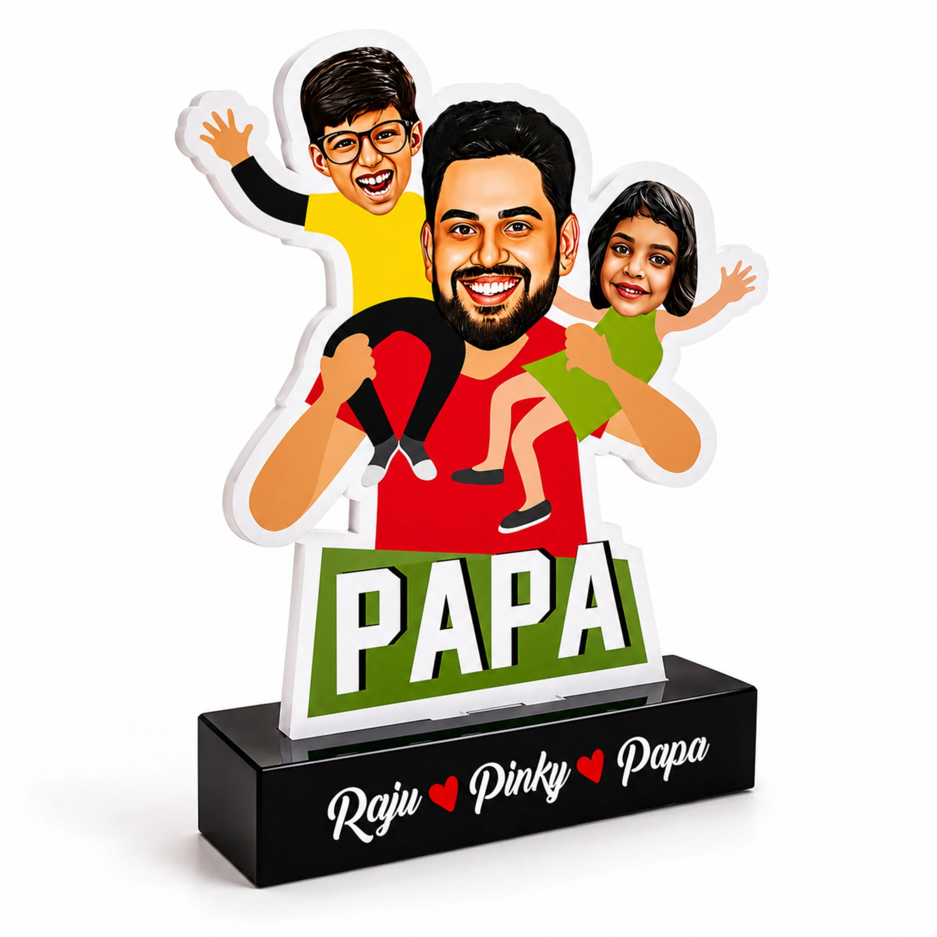 Dad's Shoulder Crew: Personalized Caricature Standee
