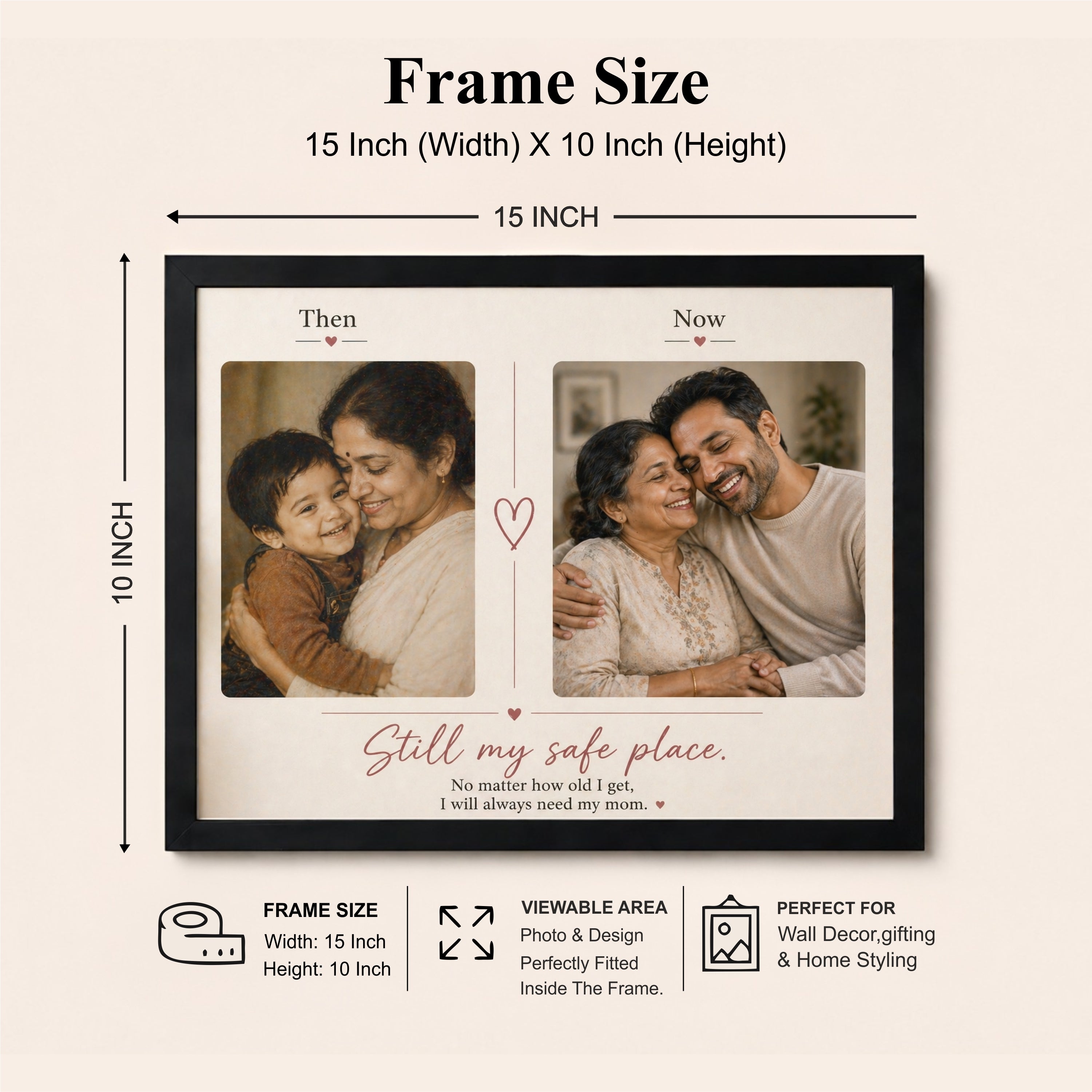 Then & Now – Mother’s Day Photo Frame (10x16 Inch)