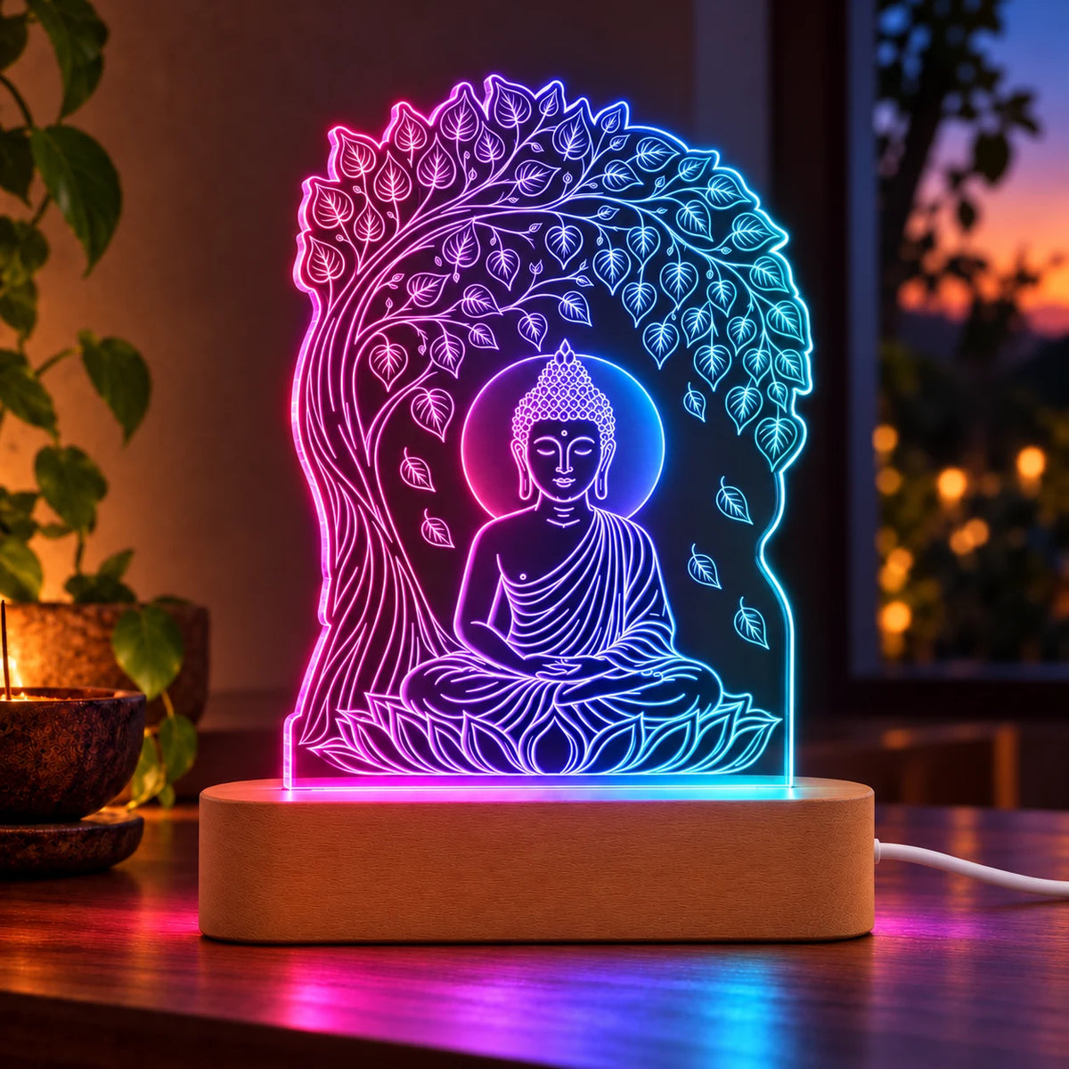 Buddha Statue LED Lamp for Home Decor – Gautam Buddha Night Light
