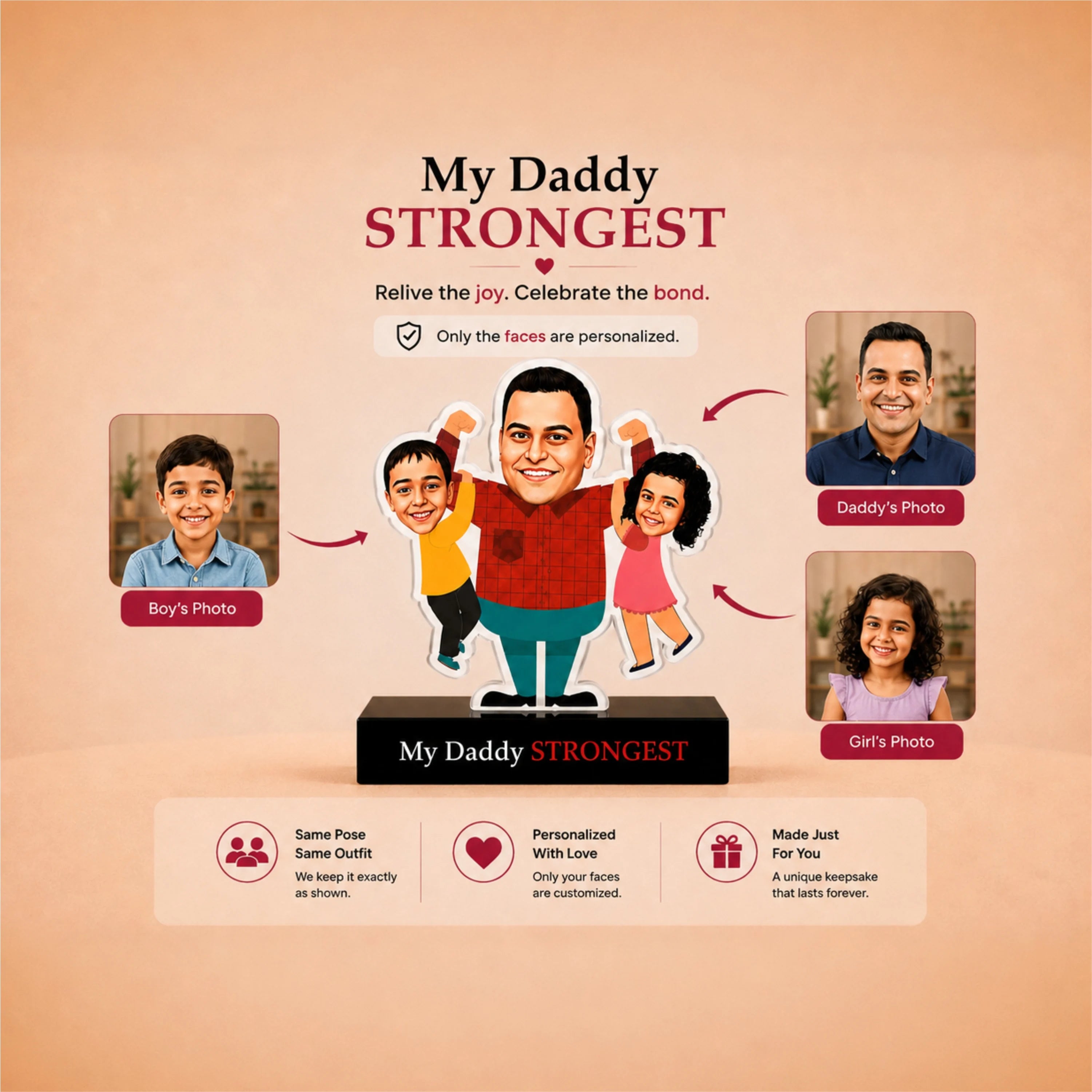 Strongest Daddy – Photo Caricature for Dad