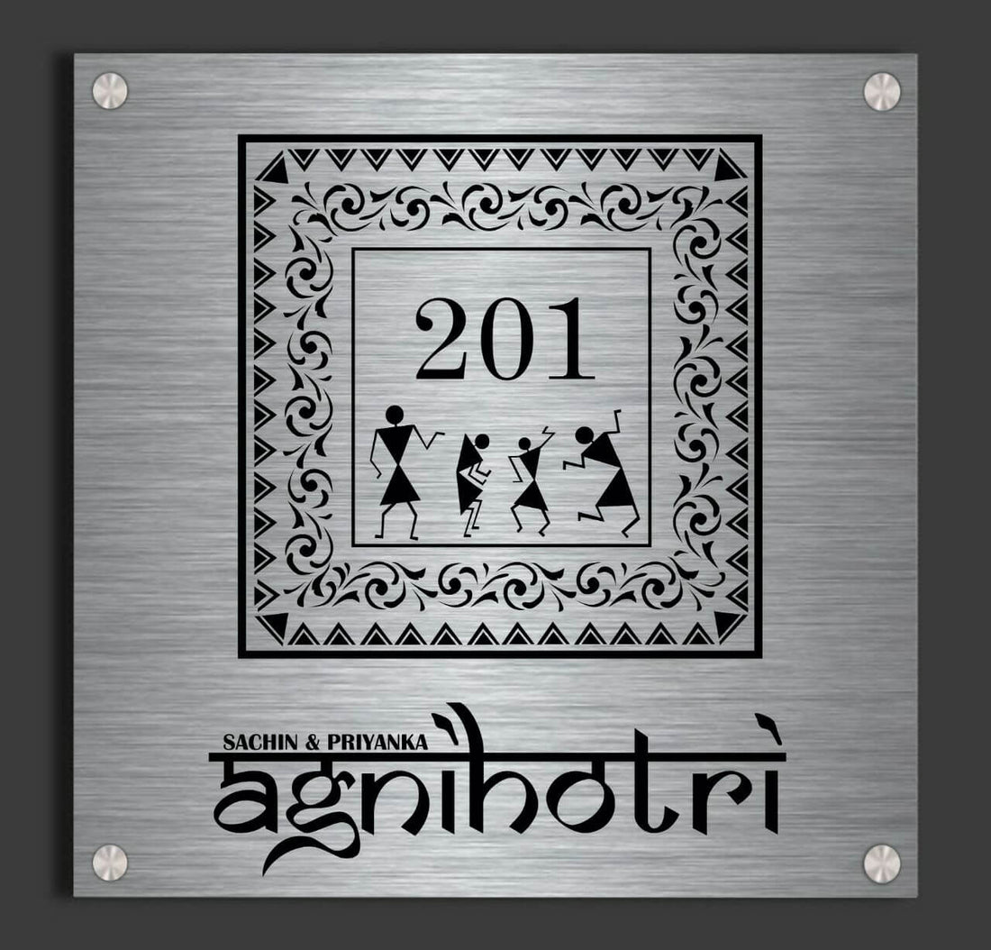 Door name plate - Warli Art Name plate