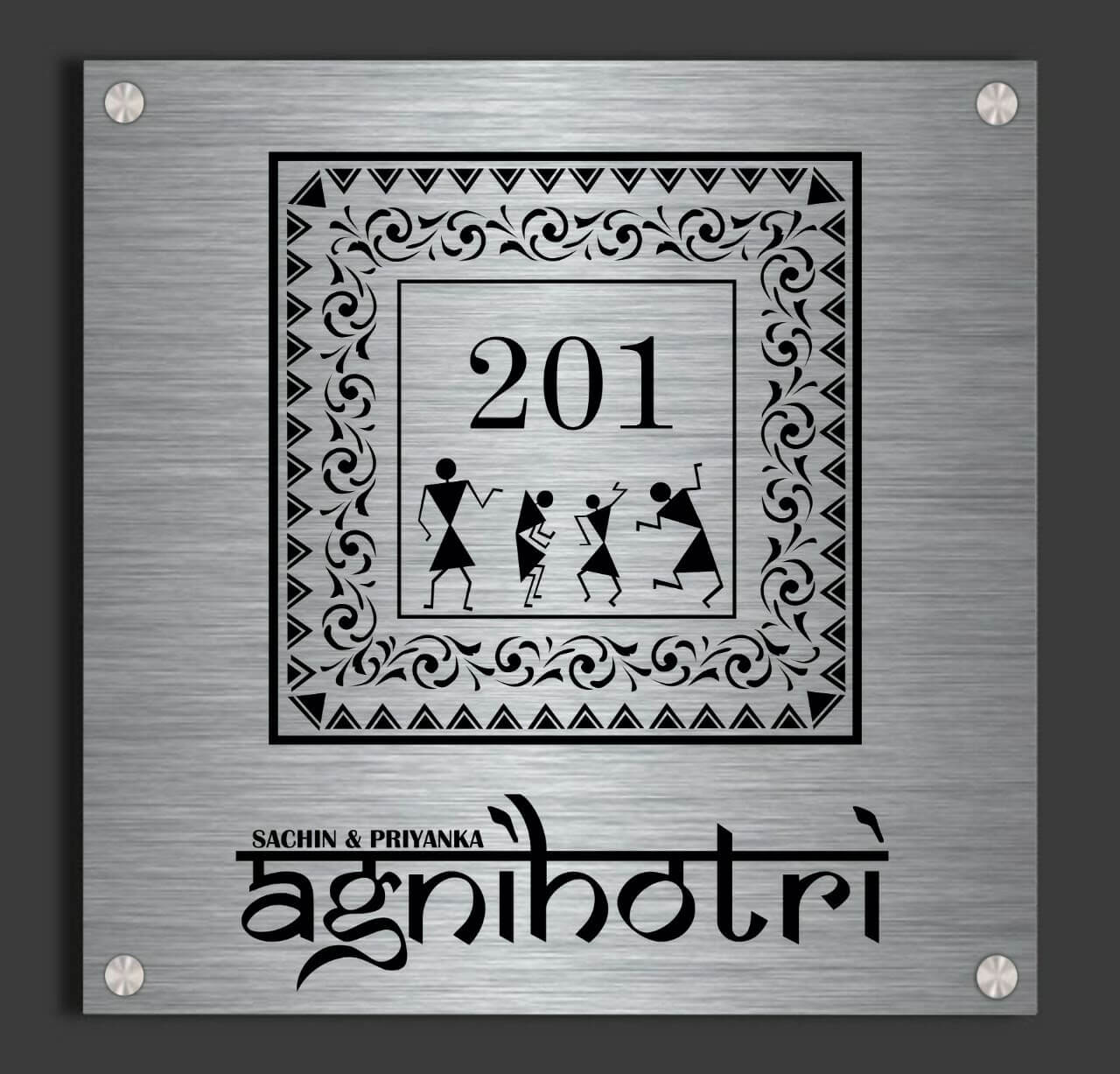Door name plate - Warli Art Name plate