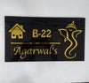 Golden fonts Acrylic name plate for house