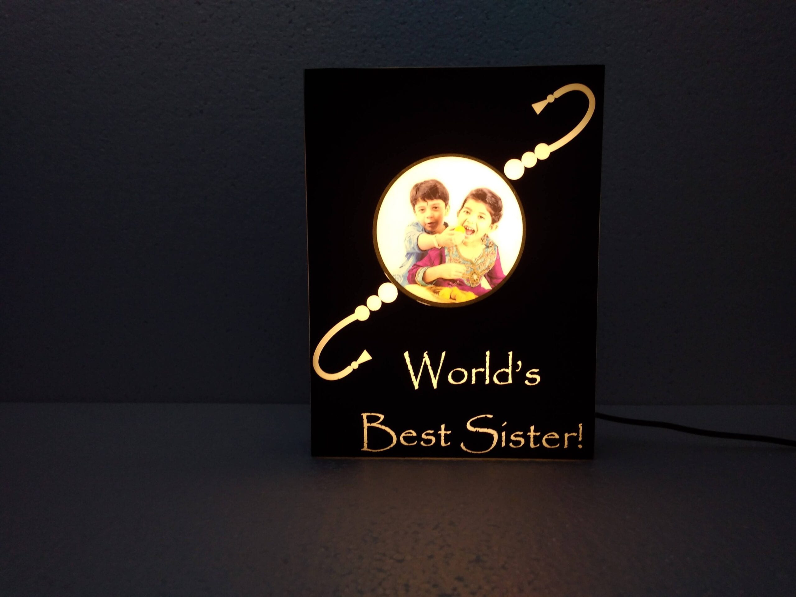 Dor -Rakhi Personalized Lamp with caption!