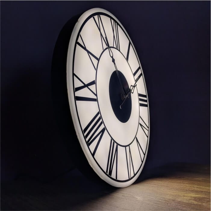 Times of Radiance - A back lit wall clock