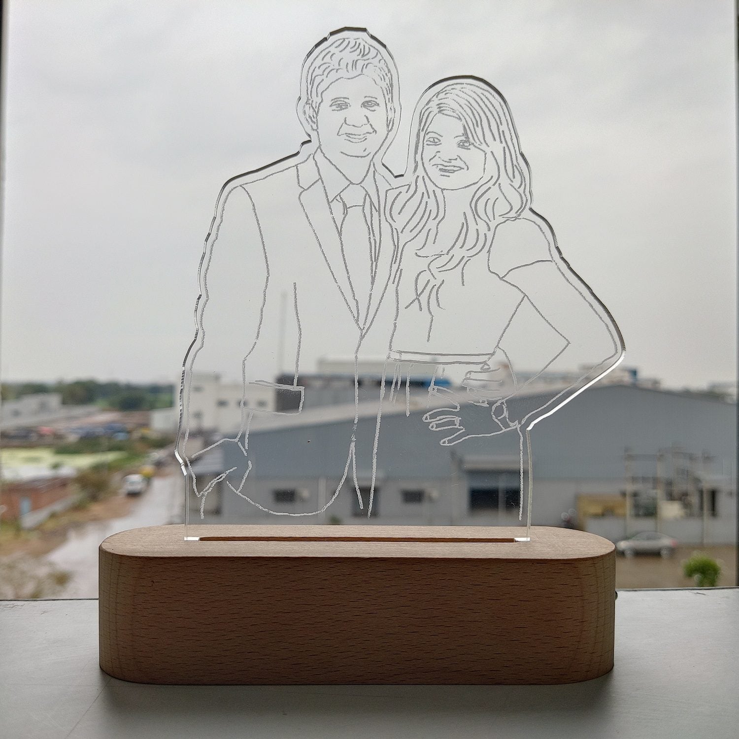 Line Art Photo Lamp - Valentine's day gift