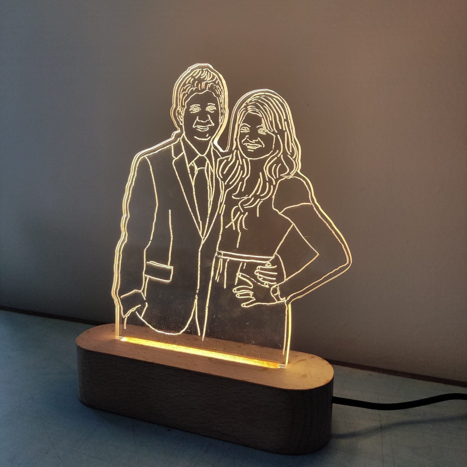 Line Art Photo Lamp - Valentine's day gift