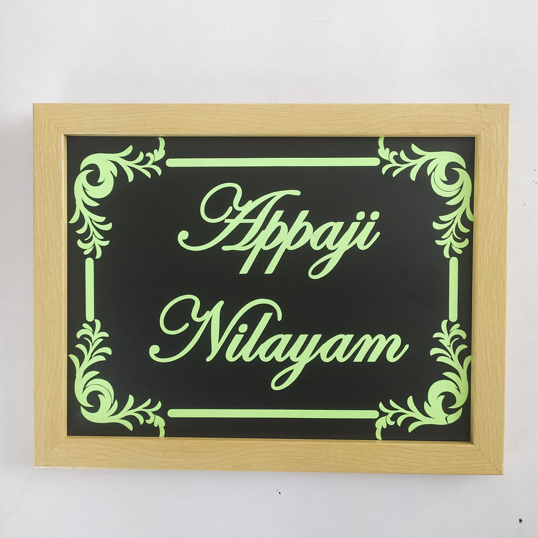 Glow in dark name plate