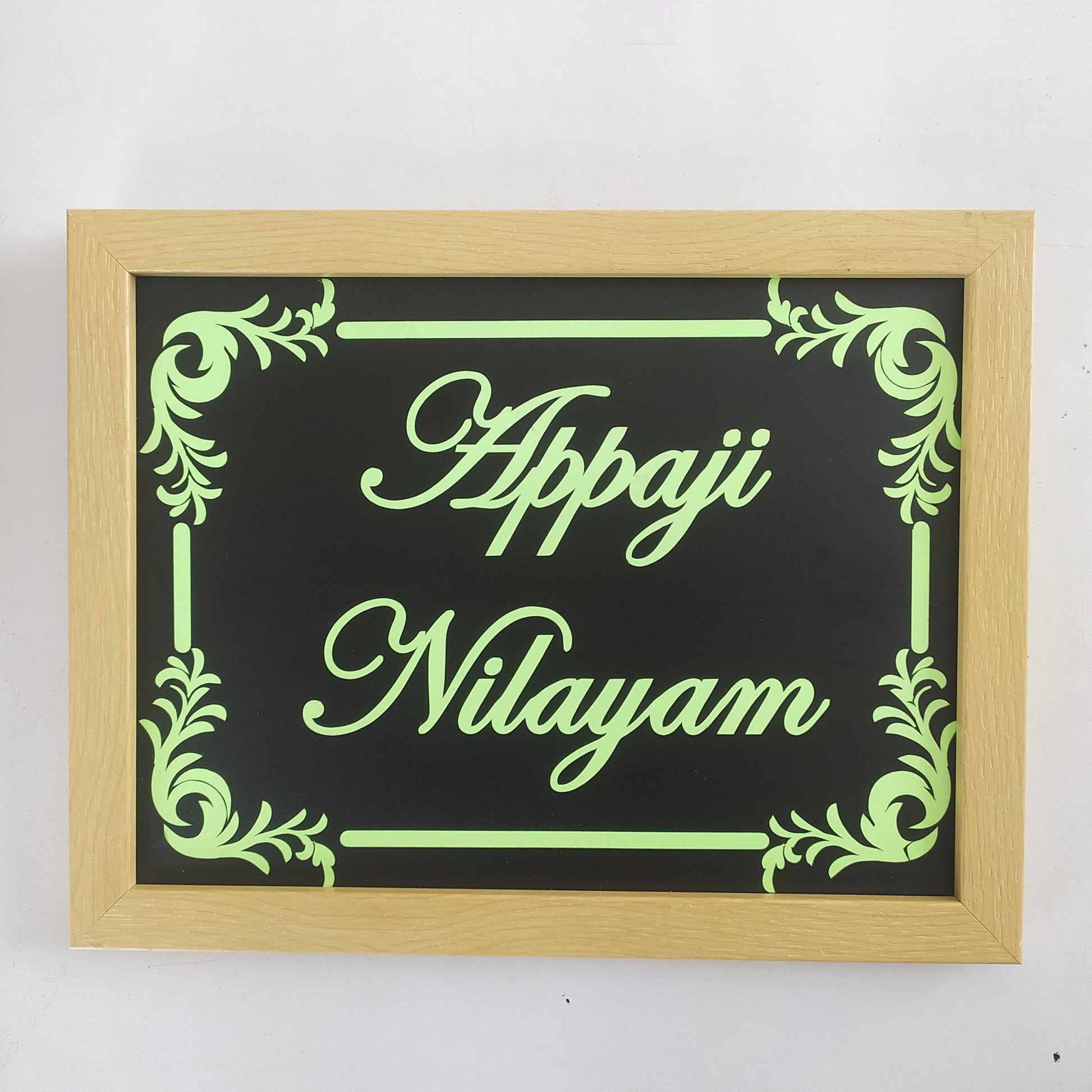 Glow in dark name plate