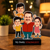 Strongest Daddy – Photo Caricature for Dad (3 - Kids)
