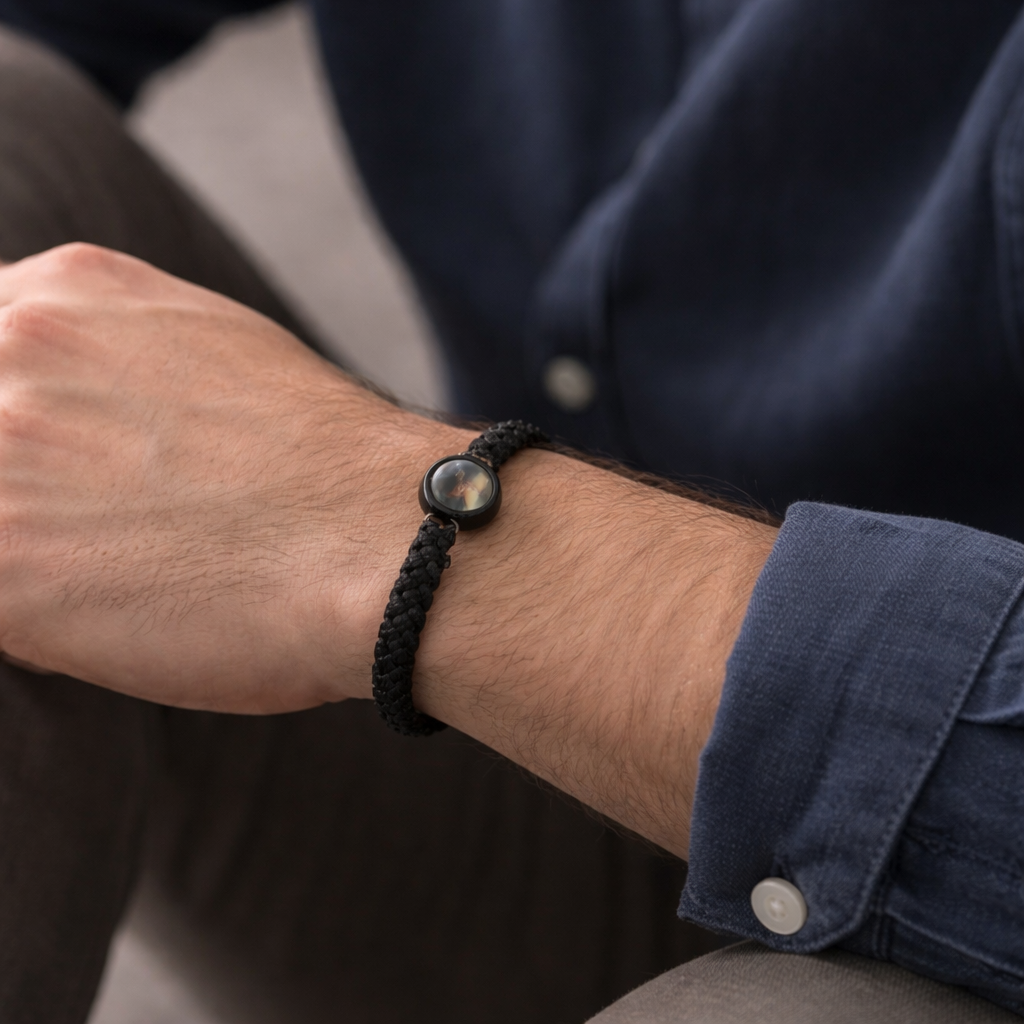 Zoci Voci Orbit - Photo Projection Bracelet for Couples – Hidden Picture Inside | Waterproof Stainless Steel Memory Bracelet | Gift for Husband, Wife & Anniversary