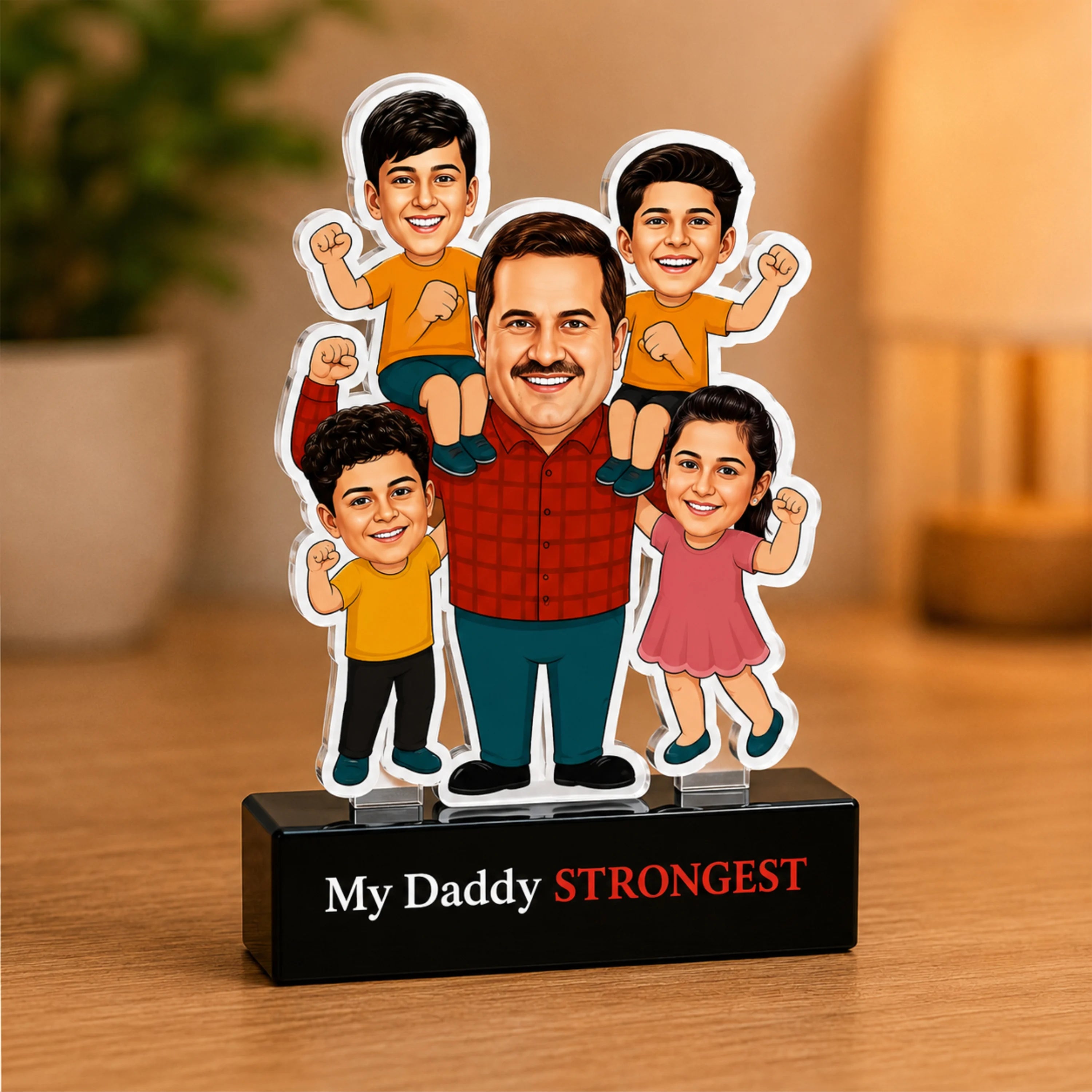Strongest Daddy – Photo Caricature for Dad (4 - Kids)
