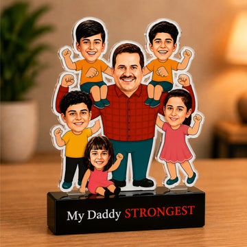 Strongest Daddy – Photo Caricature for Dad (5 - Kids)