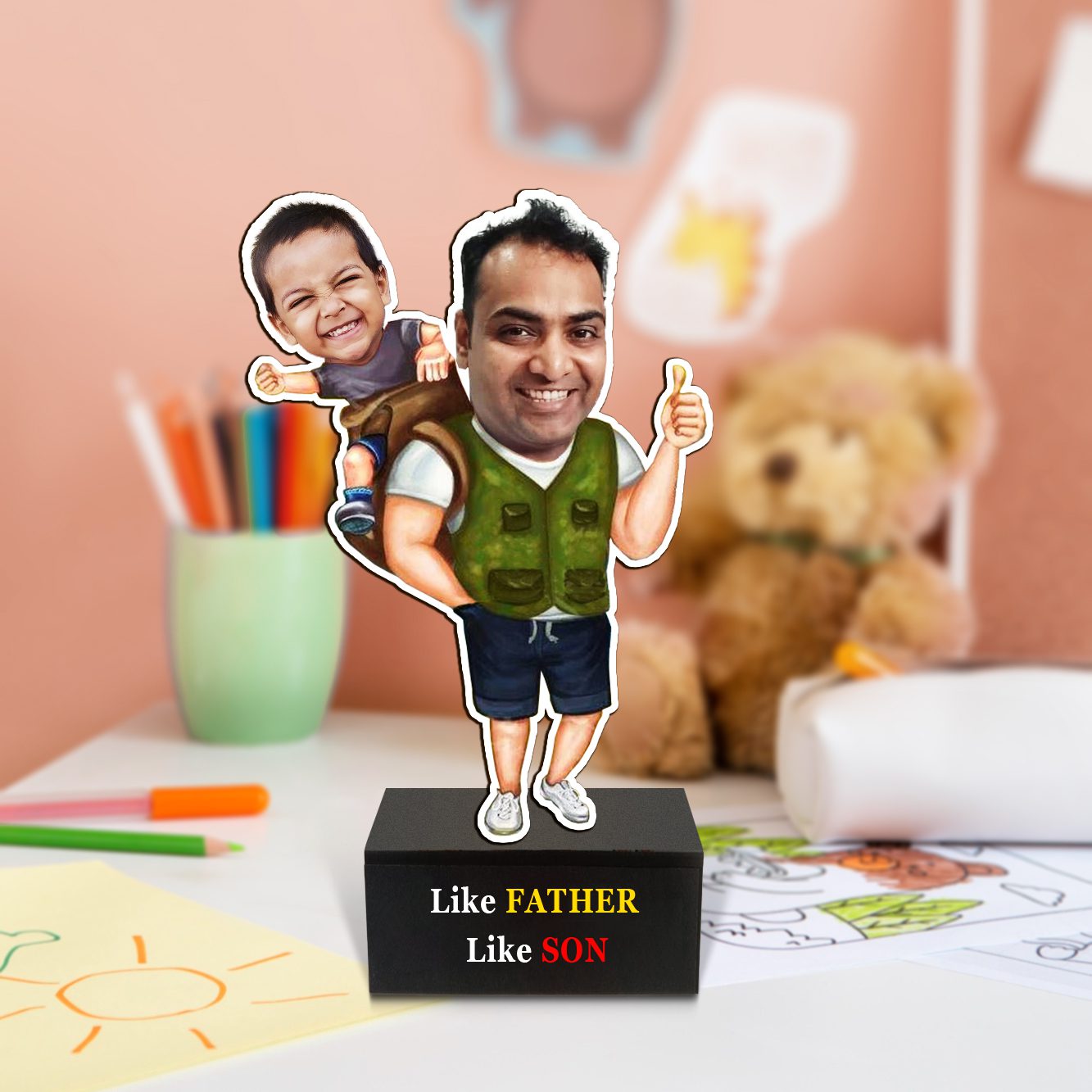 Fun Loving Dad Photo Caricature