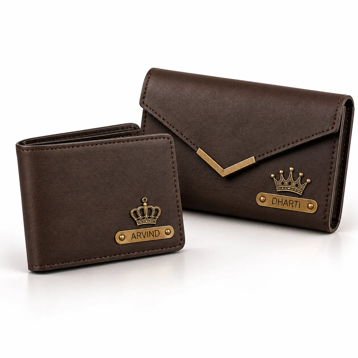 Personalized Couple Gift Set Matching Wallet & Clutch