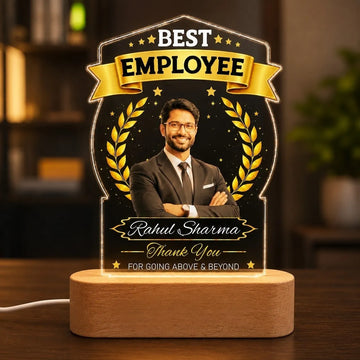 Personalized Employee Appreciation Gift Lamp, Custom LED Trophy for Best Employee Award, Corporate Gift for Employees, Team Appreciation Gift, Employee Recognition Award