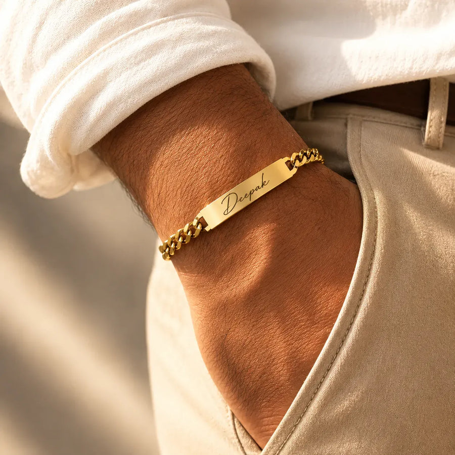 Signature Personalized Name Bracelet for Men | Custom Name Bracelet in Signature Font | Stainless Steel | Waterproof | Gift for Boyfriend, Husband, Brother & Dad