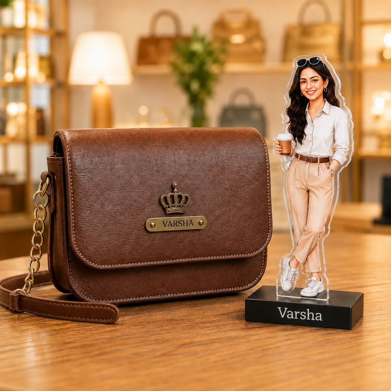 Raksha Bandhan Gift for Sister | Personalized Sling Bag & Caricature Gift Set