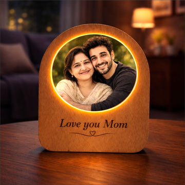 Mom, My Safe Place – LED Acrylic Photo Lamp for Mom | Mother’s Day Gift (5x4 Inch Lamp with 3 Inch Photo)