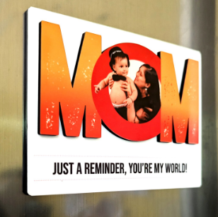 Mom, You're My World: Personalized Fridge Magnet