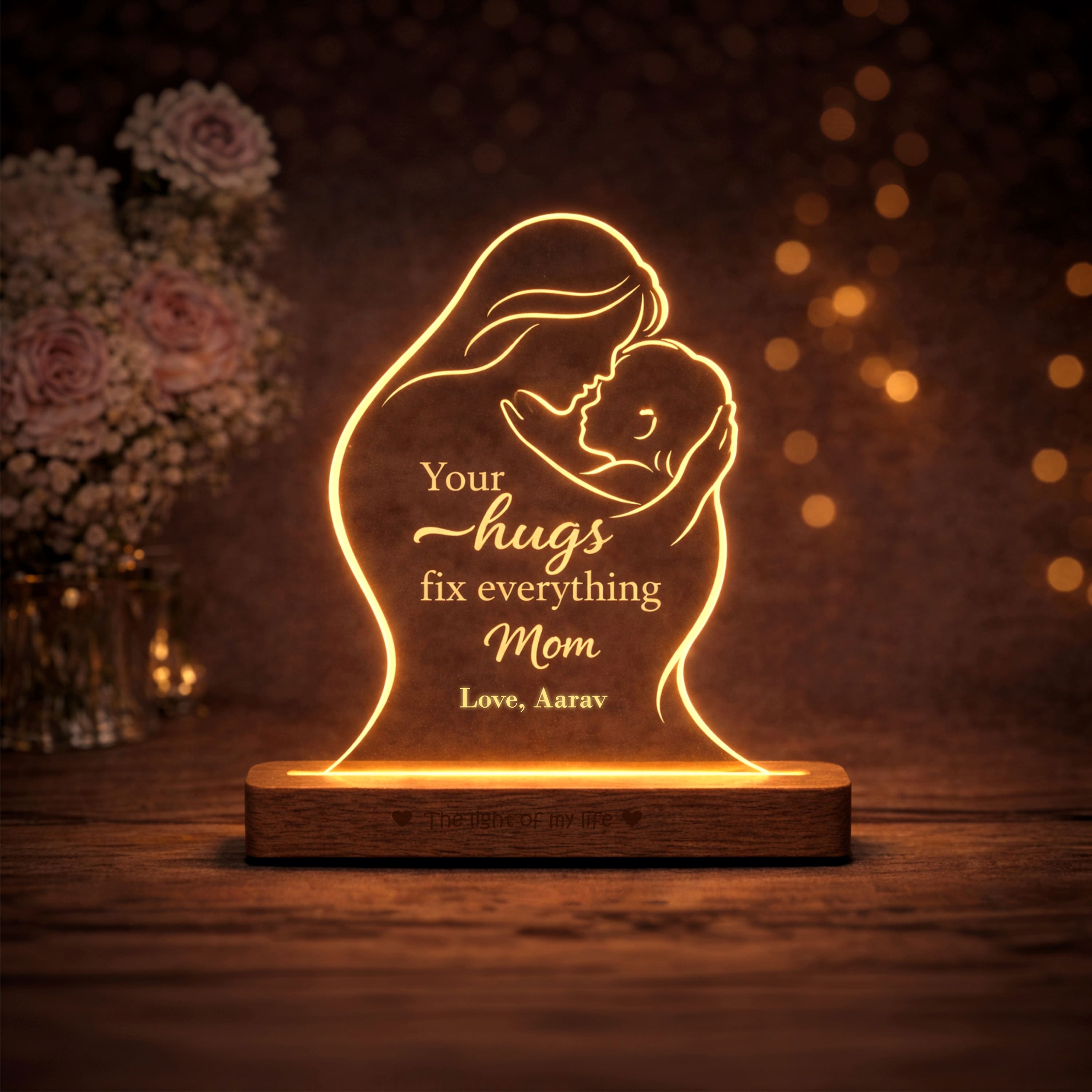 Mother's Day Gift for Mom – LED Acrylic Lamp (8x6 Inch