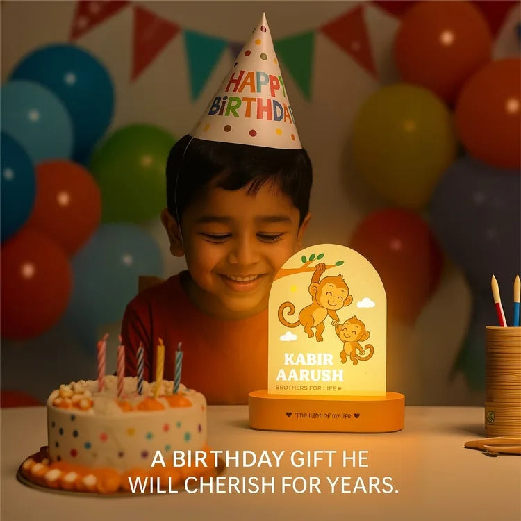 Personalized Sibling Night Lamp – Nursery Décor for Two Kids with Names