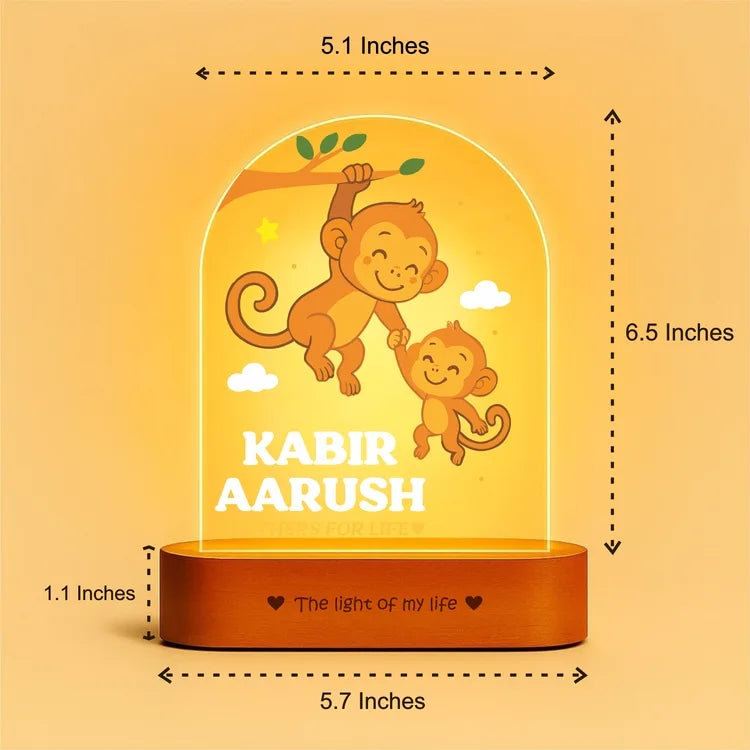 Personalized Sibling Night Lamp – Nursery Décor for Two Kids with Names