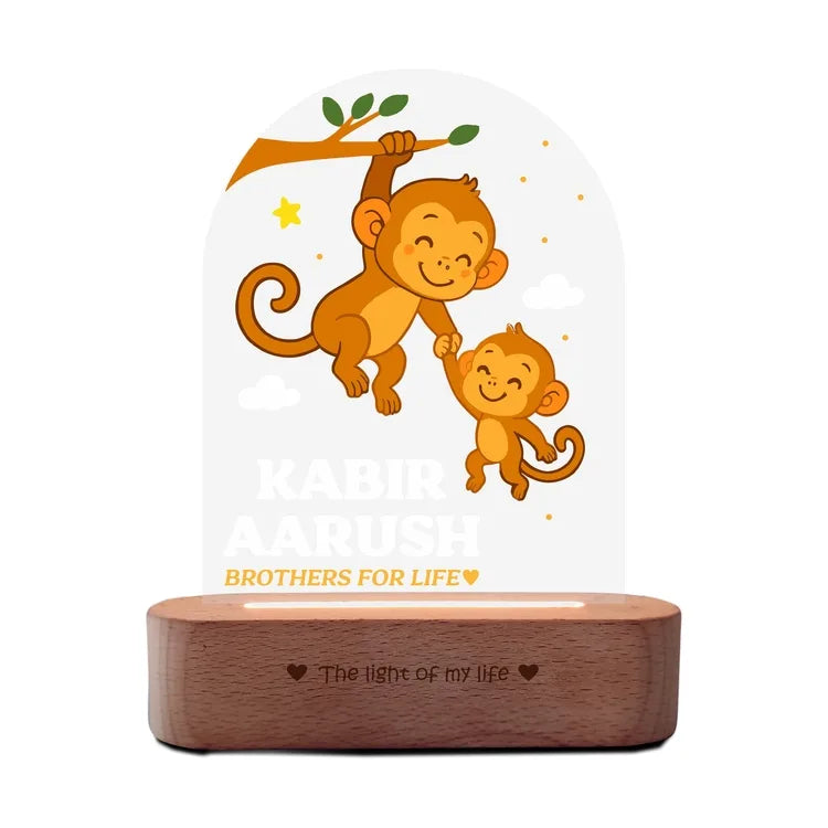 Personalized Sibling Night Lamp – Nursery Décor for Two Kids with Names