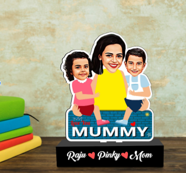 Mother's Embrace: Personalized Love Duo Caricature