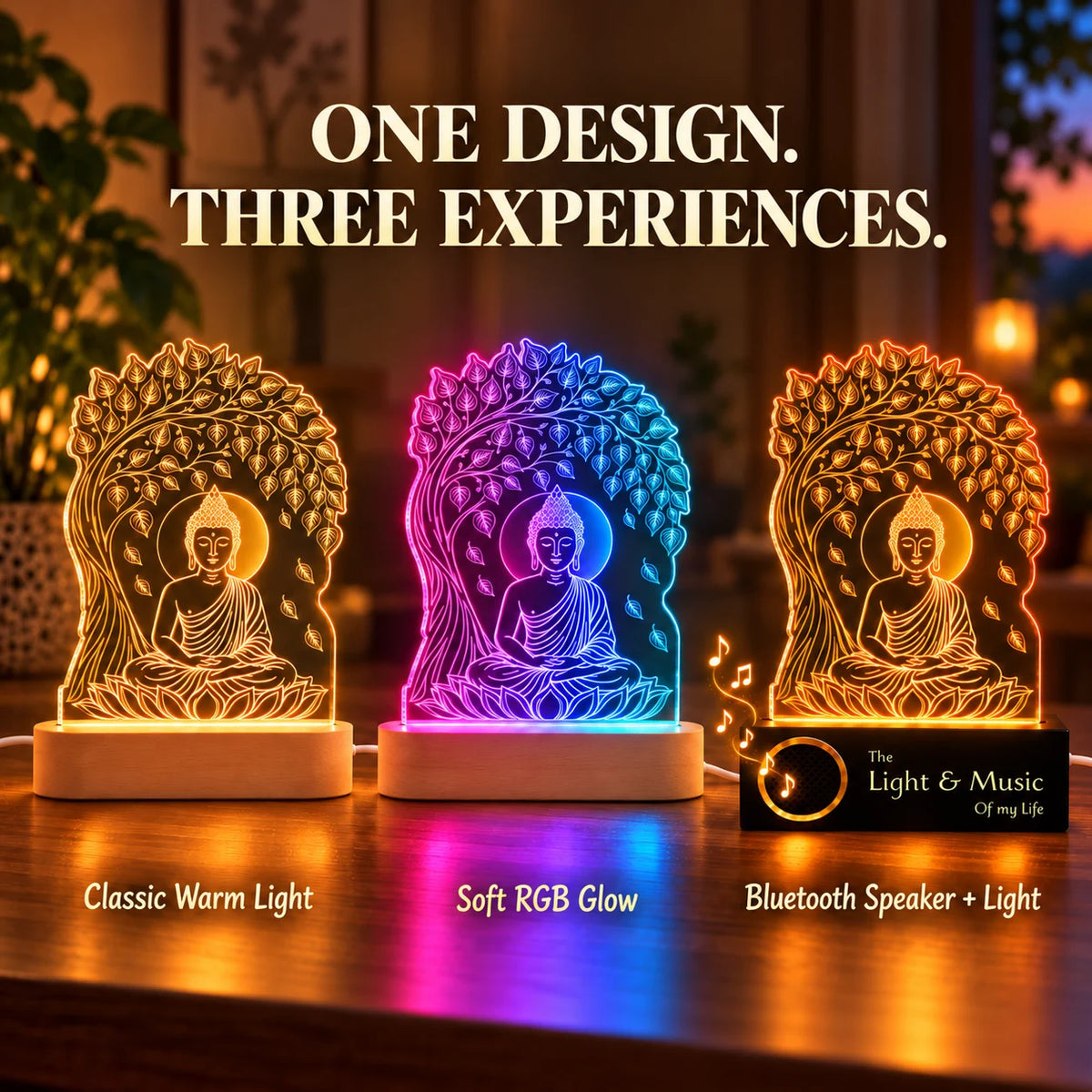 Buddha Statue LED Lamp for Home Decor – Gautam Buddha Night Light
