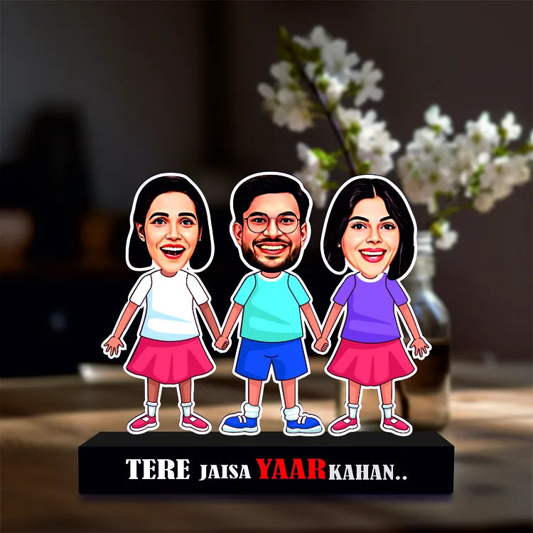 Siblings caricature standee