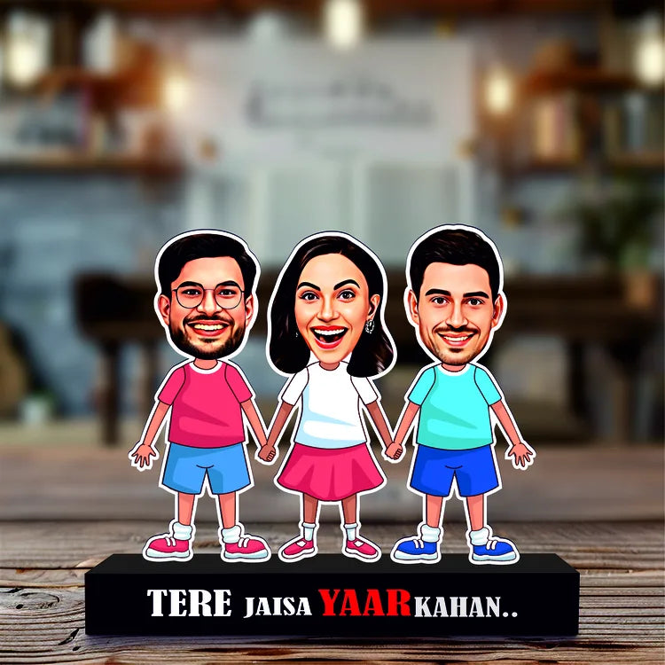 Siblings caricature standee