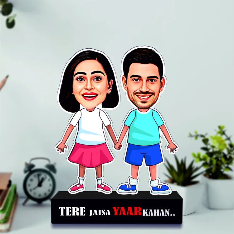 Siblings caricature standee