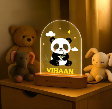 Newborn Gift with Name – Personalized Panda Night Lamp for Baby Room