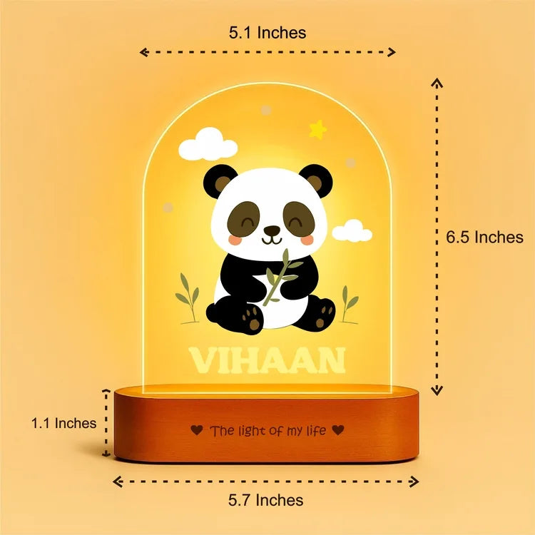Newborn Gift with Name – Personalized Panda Night Lamp for Baby Room