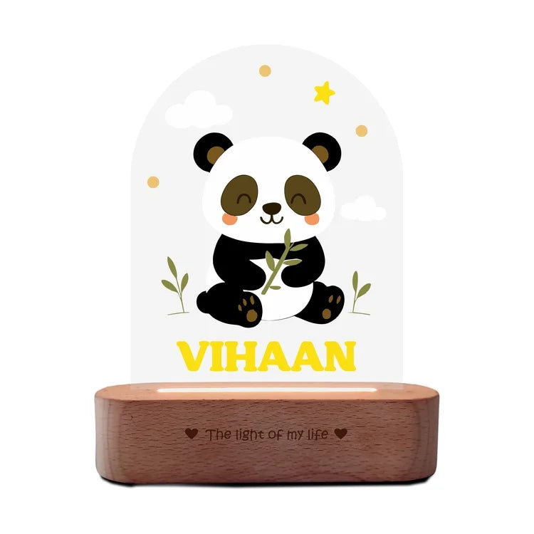 Newborn Gift with Name – Personalized Panda Night Lamp for Baby Room