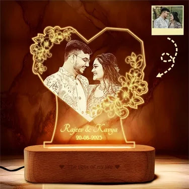 Radiant Love: Personalized Photo Glow Lamp