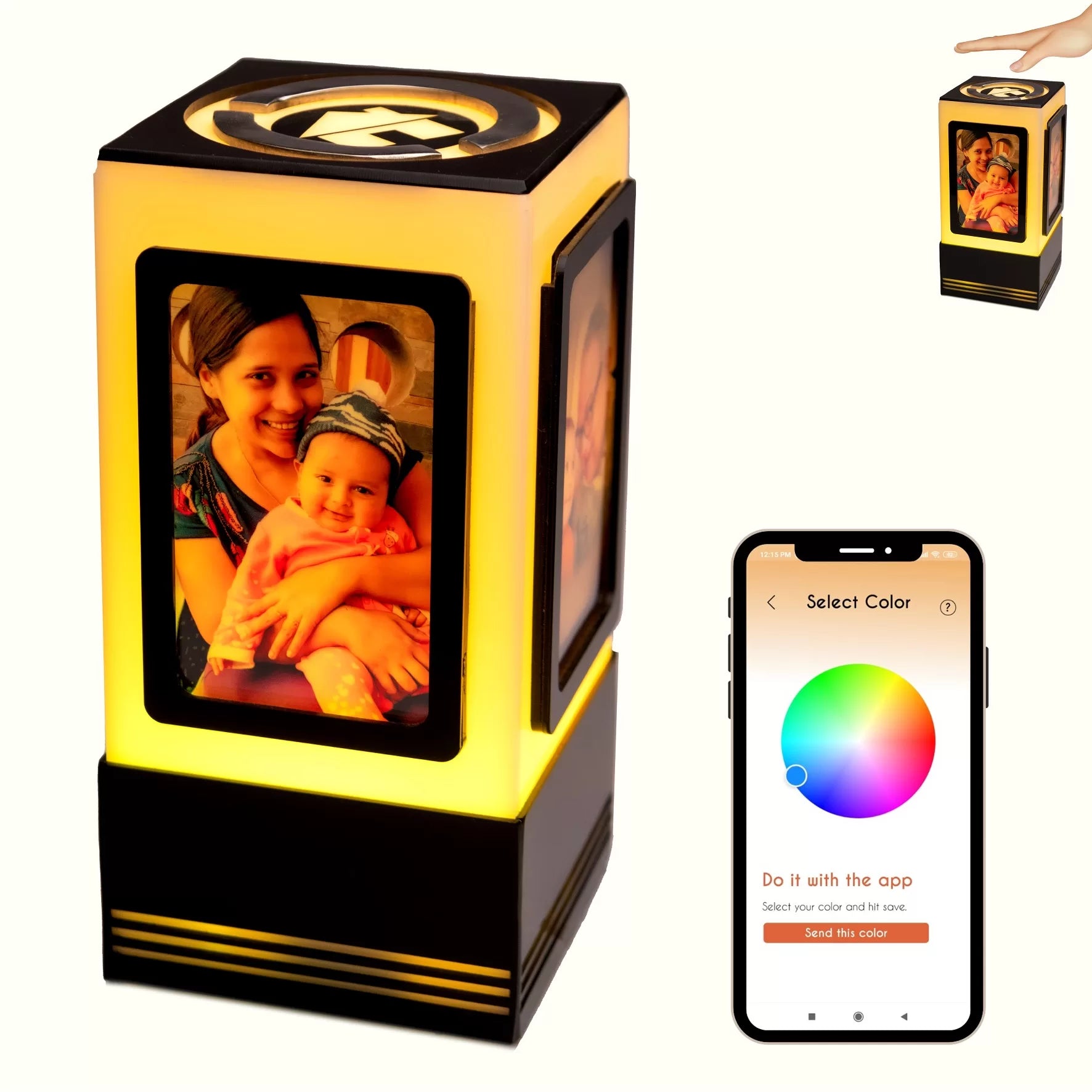 Bedroom lamp with photos