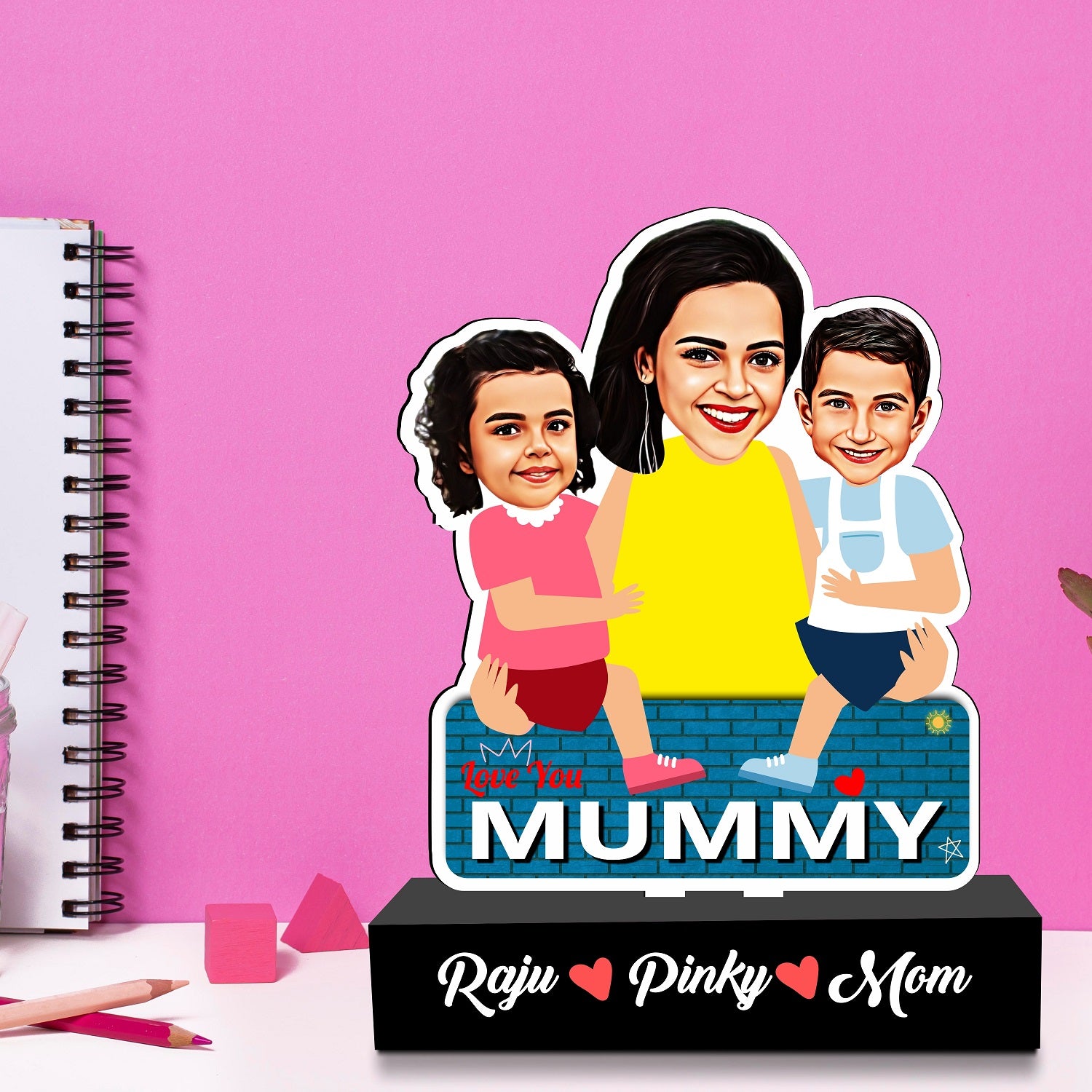 Mother's Embrace Personalized Love Duo Caricature