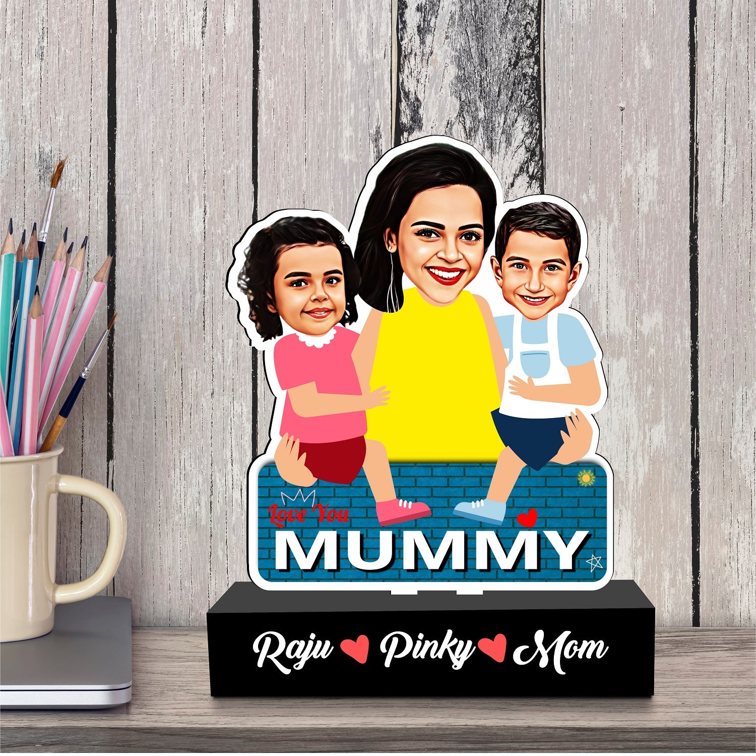 Mother's Embrace Personalized Love Duo Caricature