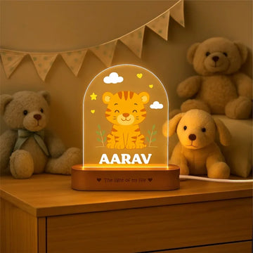 Birthday Gift for Boys – Personalized Tiger Night Lamp with Name