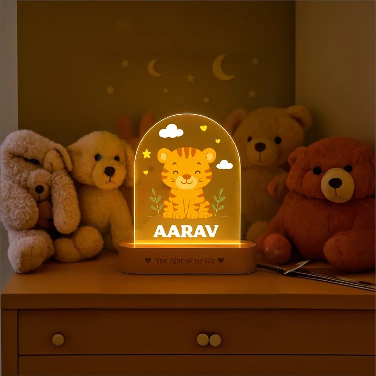 Birthday Gift for Boys – Personalized Tiger Night Lamp with Name