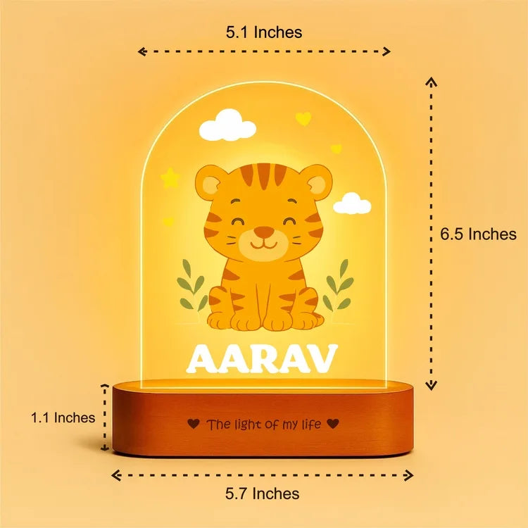 Birthday Gift for Boys – Personalized Tiger Night Lamp with Name