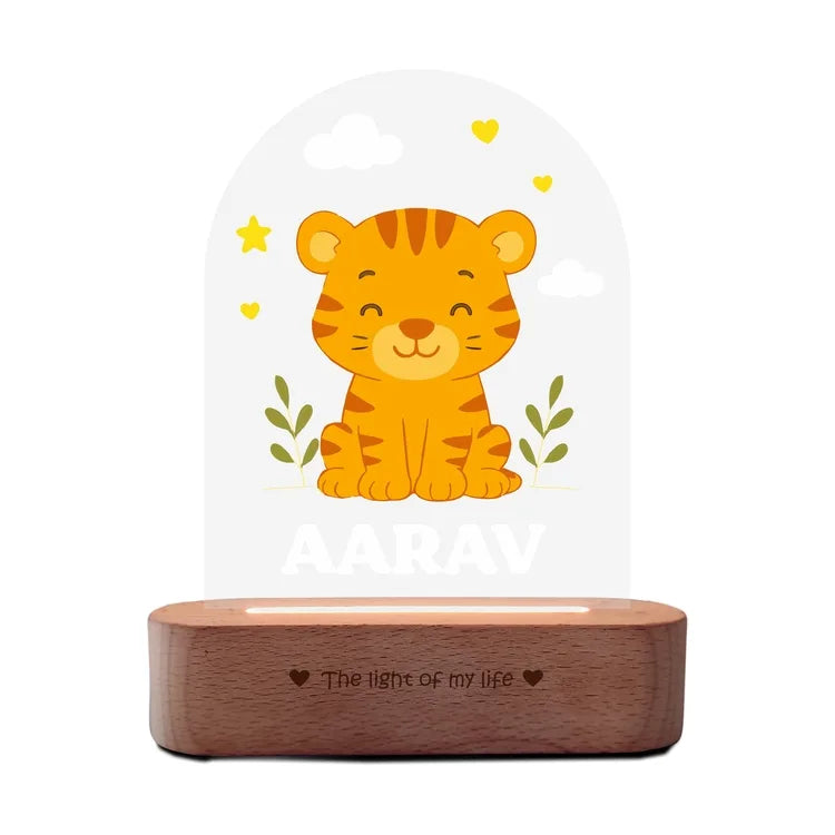 Birthday Gift for Boys – Personalized Tiger Night Lamp with Name